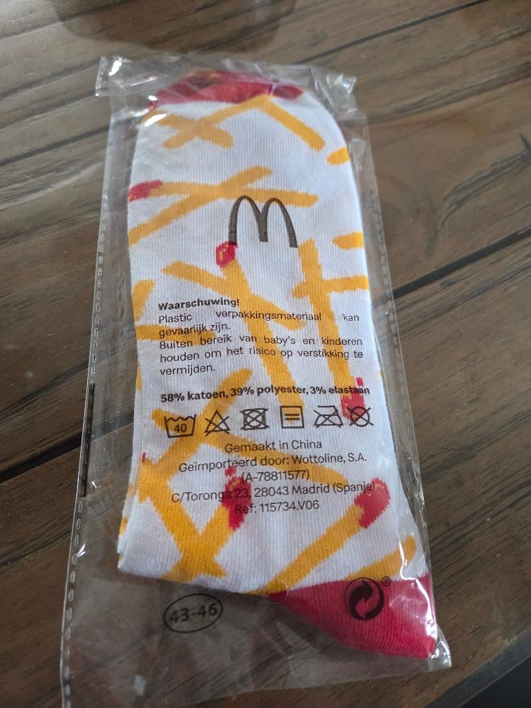 Mc sokken frietjes, Sokken en Kniesokken, Wit, Nieuw, Overige maten