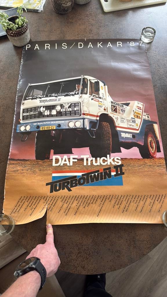 Poster DAF Turbo Twin, Ophalen, Gebruikt, A1 t/m A3, Overige onderwerpen