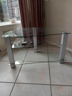 Glazen TV-tafel, Huis en Inrichting, Ophalen, Gebruikt, 50 tot 100 cm, Minder dan 100 cm