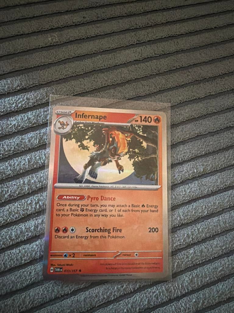 Pokémon Kaart Infernape 033/167 - Zeldzaam!, Ophalen of Verzenden, Zo goed als nieuw, Losse kaart