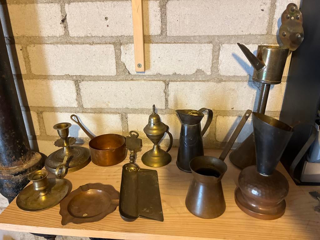 Diverse koperen en bronzen decoratieve items, Antiek en Kunst, Ophalen