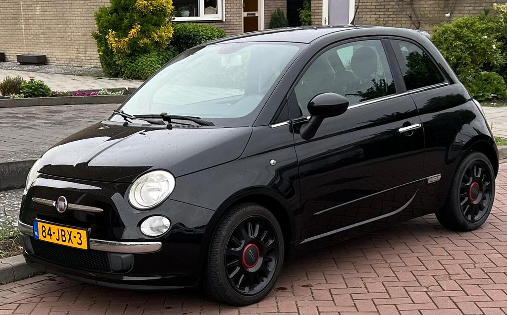 Fiat 500 1.2 AUT 51KW 2009 Zwart sport lounge dualogic, Auto's, Fiat, Particulier, Benzine, A, Hatchback, Automaat, Origineel Nederlands