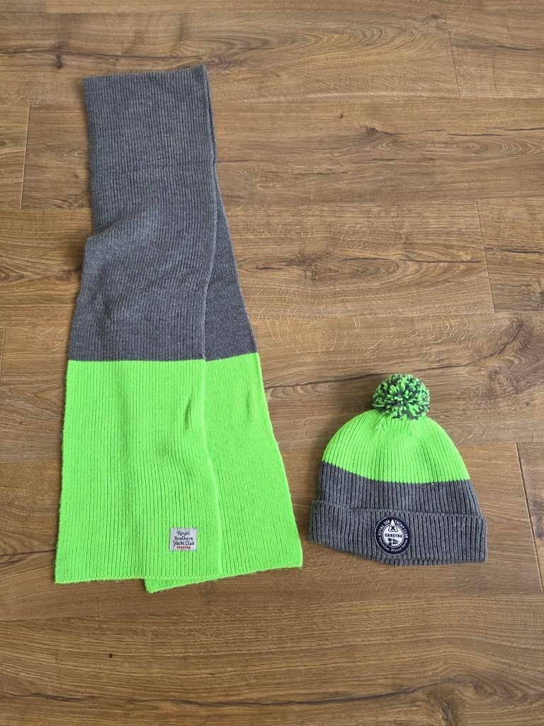 Gaastra Kinder Sjaal & Muts Set - Grijs/Neon Groen, Ophalen of Verzenden, Jongetje of Meisje, Setje, Gaastra