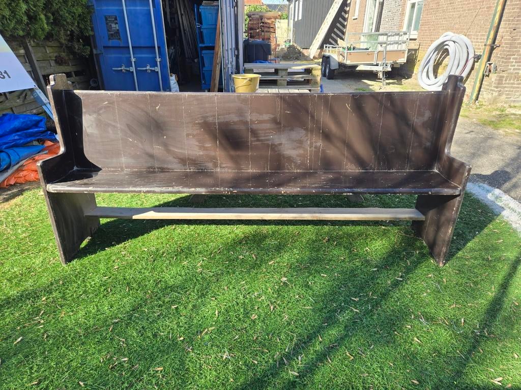 Houten kerkbank, Tuin en Terras, Ophalen, Gebruikt, Hout