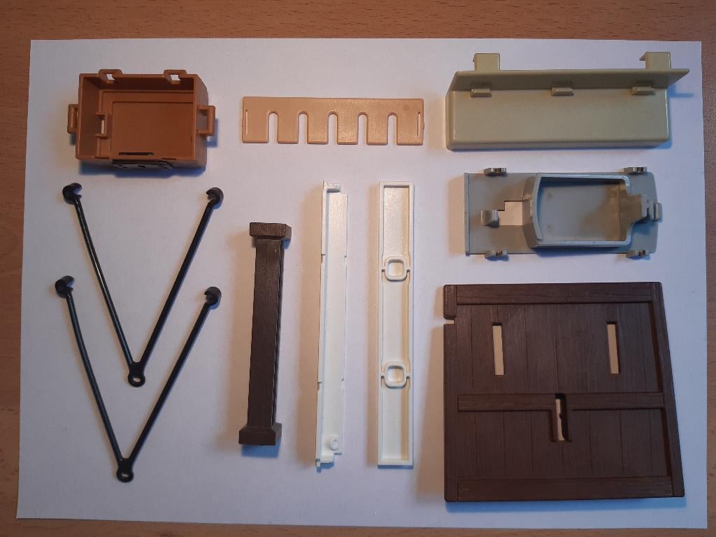 J Playmobil losse onderdelen kist bank paal wand stormram., Kinderen en Baby's, Speelgoed | Playmobil, Ophalen of Verzenden, Gebruikt