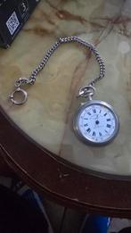 Roskopf zakhorloge met ketting, Ophalen of Verzenden, Staal, Overige merken