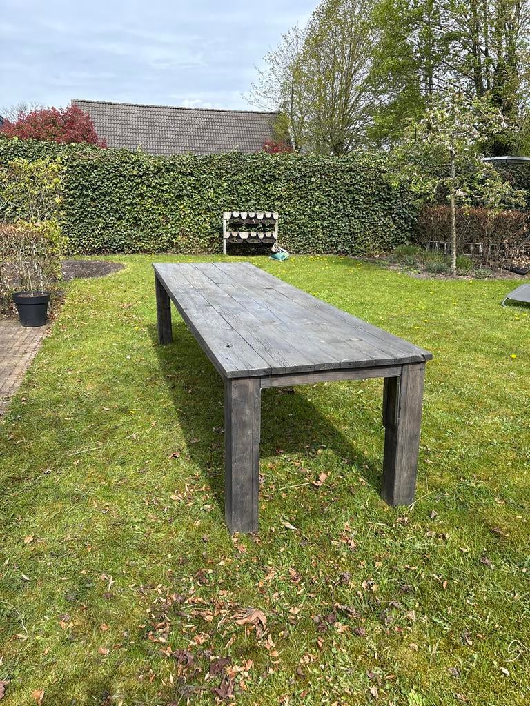 Steigerhout tuintafel gratis, Ophalen, Gebruikt, Rechthoekig, Hout