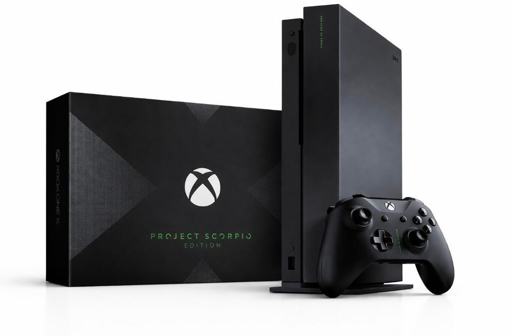 ZGAN Xbox One X Project Scorpio Limited | 2 Controllers, 1TB, Met 2 controllers, Ophalen of Verzenden, Zo goed als nieuw, Met harde schijf