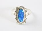 Zilveren ring met Australische opaal, Gebruikt, 20 of groter, Met edelsteen, Dame
