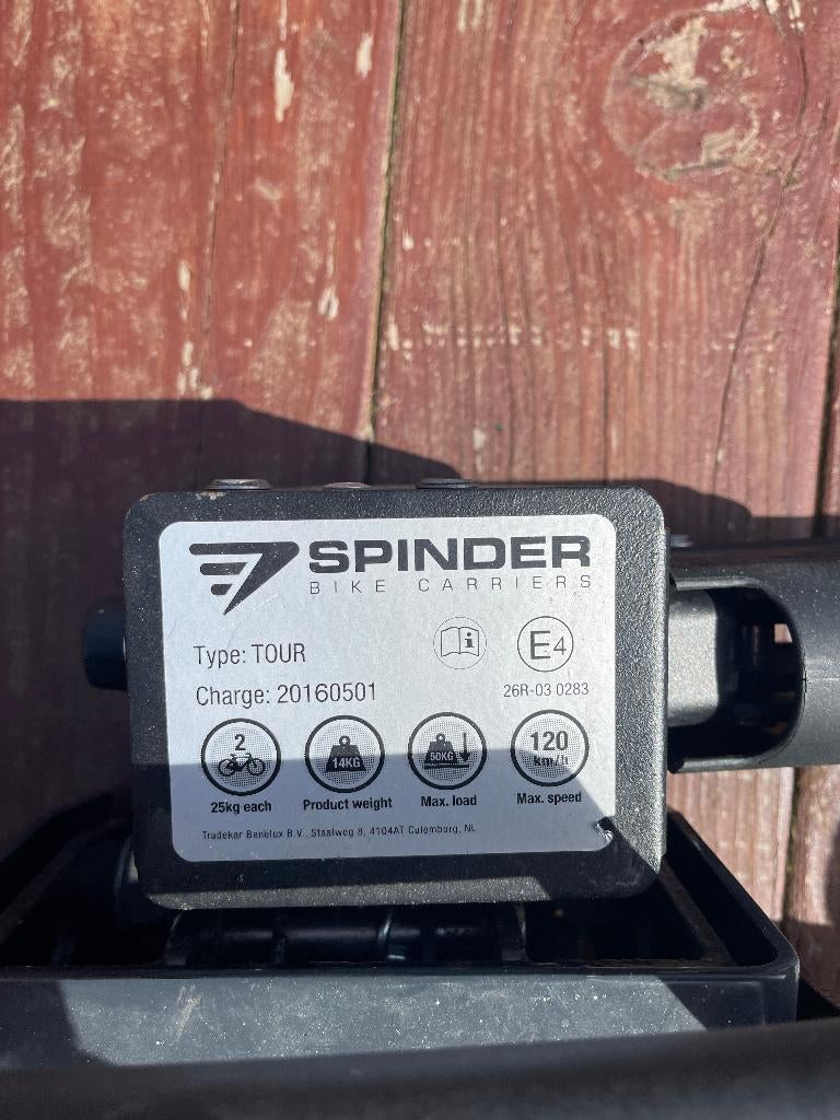 Spinder fietsendrager, Auto diversen, Fietsendragers, Ophalen, 2 fietsen, Gebruikt, Trekhaakdrager