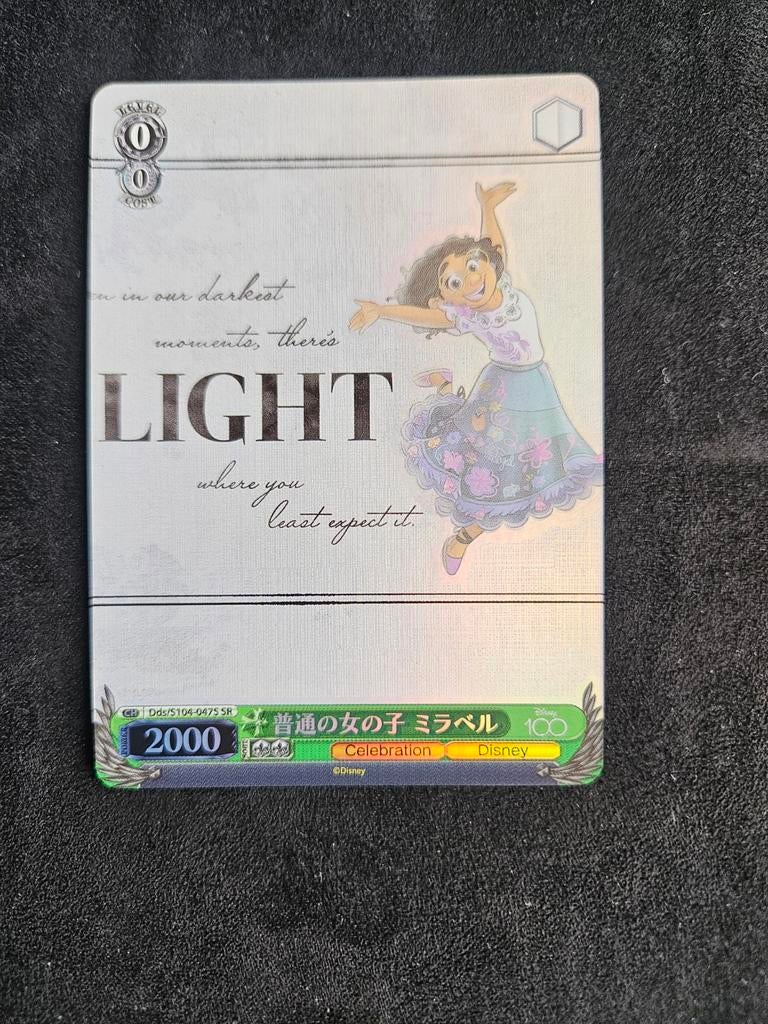 Disney 100 Mirabel Encanto Kaart - Weiss Schwarz SR, Ophalen of Verzenden, Overige figuren, Zo goed als nieuw, Papier, Kaart of Schrift