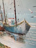 GEWELDIG MOOI MARITIEM OLIEVERF OP DOEK GESIGNEERD 60X50 CM, Ophalen of Verzenden