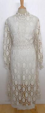 Prachtige romantische kantlook beige maxi jurk! M/L, Maat 38/40 (M), Verzenden, Beige, Zo goed als nieuw
