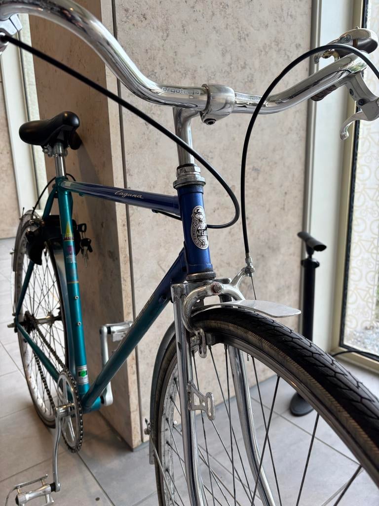 Gazelle Retro frame custom built fiets, Fietsen en Brommers, Fietsen | Heren | Herenfietsen, Ophalen, Gebruikt, Velgrem, Versnellingen