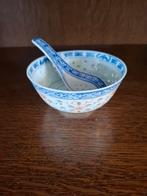 Antieke Chinese rijstkom en lepel, Ophalen of Verzenden