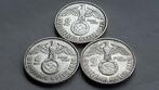 WO2 3x 2 Reichsmark zilver nazi duitsland 5, Ophalen of Verzenden, Duitsland, Setje, Zilver
