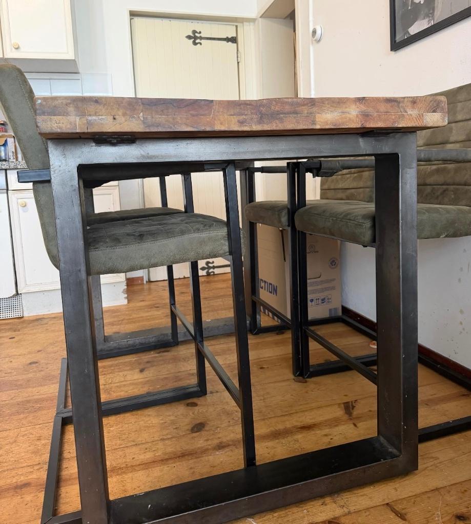 Stijlvolle hoge eettafel / bartafel – Troubadour, Ophalen, Gebruikt, 100 tot 150 cm, 50 tot 100 cm