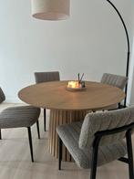 Ronde eettafel eiken, Huis en Inrichting, Tafels | Eettafels, Ophalen, 100 tot 150 cm, Rond, Zo goed als nieuw