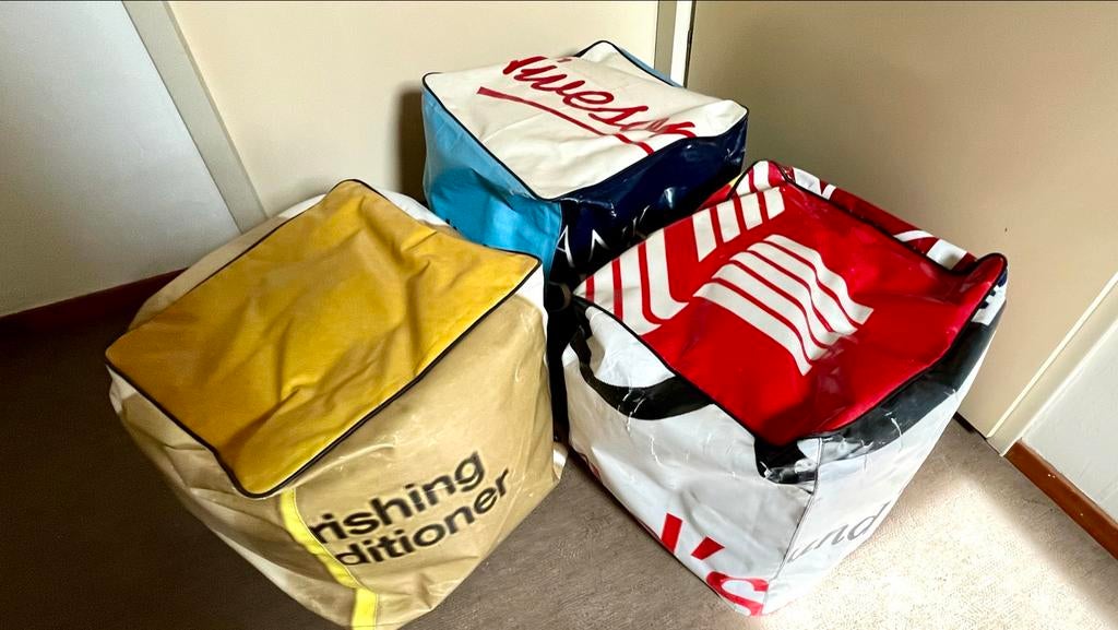 Set van 3 zitzakken, Huis en Inrichting, Zitzakken, Ophalen, Gebruikt, Overige kleuren, Zitzak