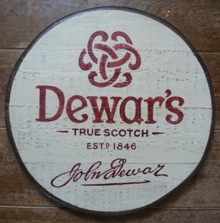 Handgeschilderd pub bord / Schotse whisky / Dewars / whiskey, Verzamelen, Merken en Reclamevoorwerpen, Zo goed als nieuw, Reclamebord