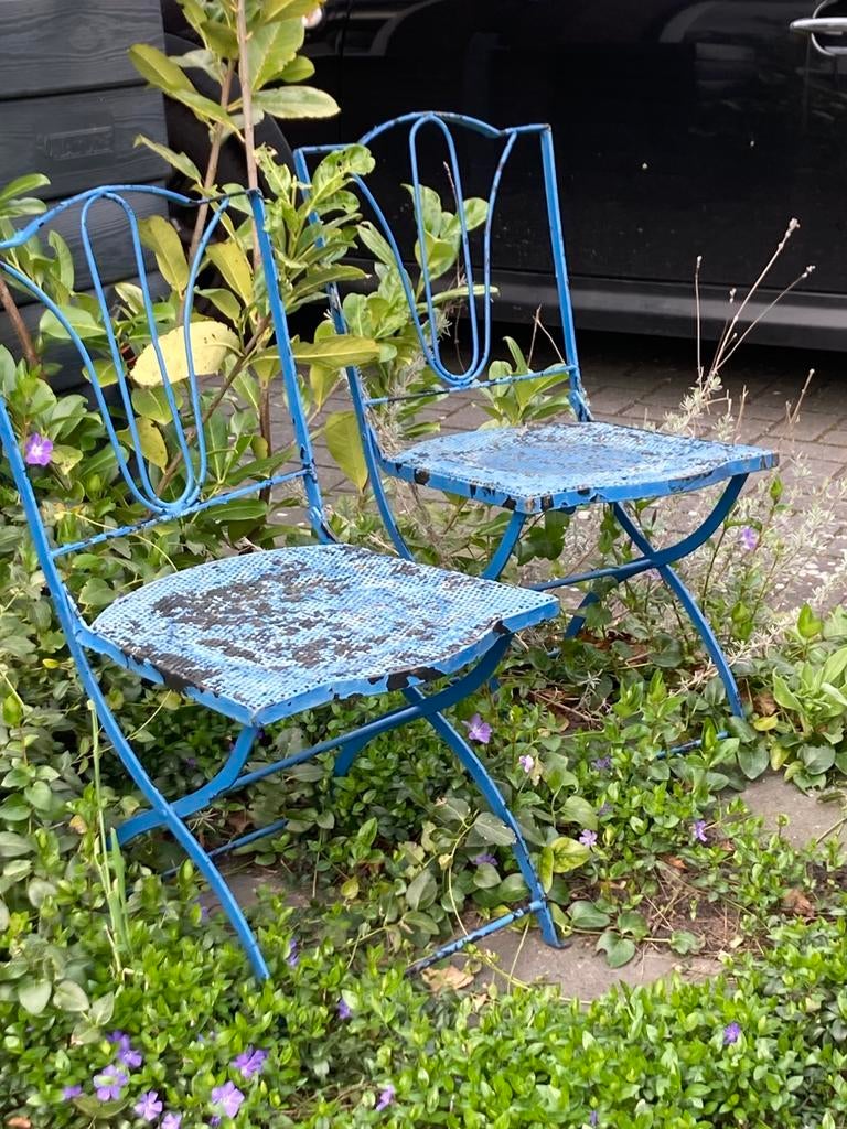 Ijzeren stoelen, Tuin en Terras, Tuinstoelen, Ophalen of Verzenden, Zo goed als nieuw, Metaal