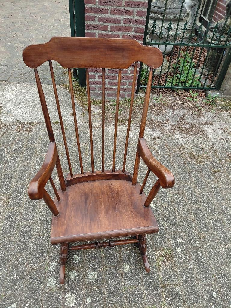 Windsor eiken spindleback schommelstoel., Antiek en Kunst, Ophalen