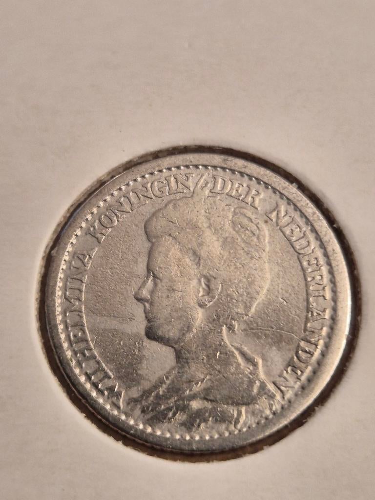 Zilveren Kwartje Wilhelmina 1925 - Nette Kwaliteit, Postzegels en Munten, Munten | Nederland, Verzenden, Zilver, 25 cent, Koningin Wilhelmina