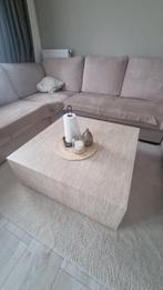 Salontafel Dubai Travertin Blok 90x90, Huis en Inrichting, Tafels | Salontafels, Overige materialen, 50 tot 100 cm, Vierkant, Zo goed als nieuw