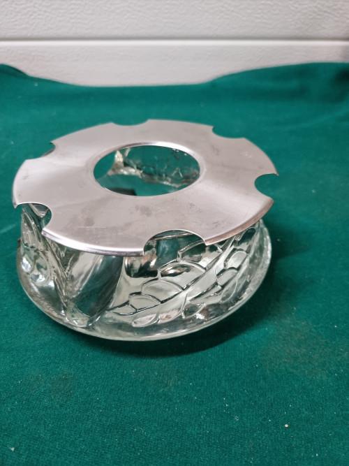 theelicht warmhoud glazen vintage plaat, Ophalen of Verzenden