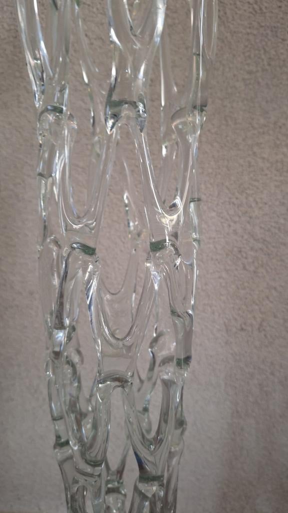 Unieke handgemaakt glas kroon vaas spinnenwebvaas lattice, Ophalen, Gebruikt, Overige kleuren, Glas