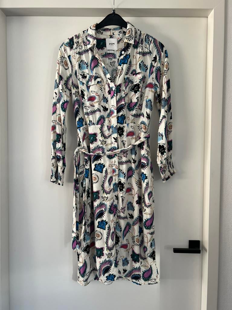 Nieuwe Pom Amsterdam blouse jurk medi maat 36 met print, Ophalen of Verzenden, Zo goed als nieuw, Maat 36 (S), Boven de knie