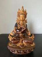 Authentiek brons Vajradhara buddha beeld Tibet goldface 32cm, Gebruikt, Nvt particulier, Ophalen of Verzenden, Nvt particulier