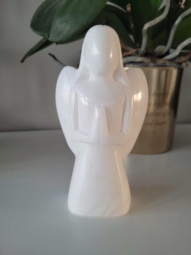 Prachtige marmeren engel, Ophalen of Verzenden, Overige kleuren, Glas, Minder dan 50 cm