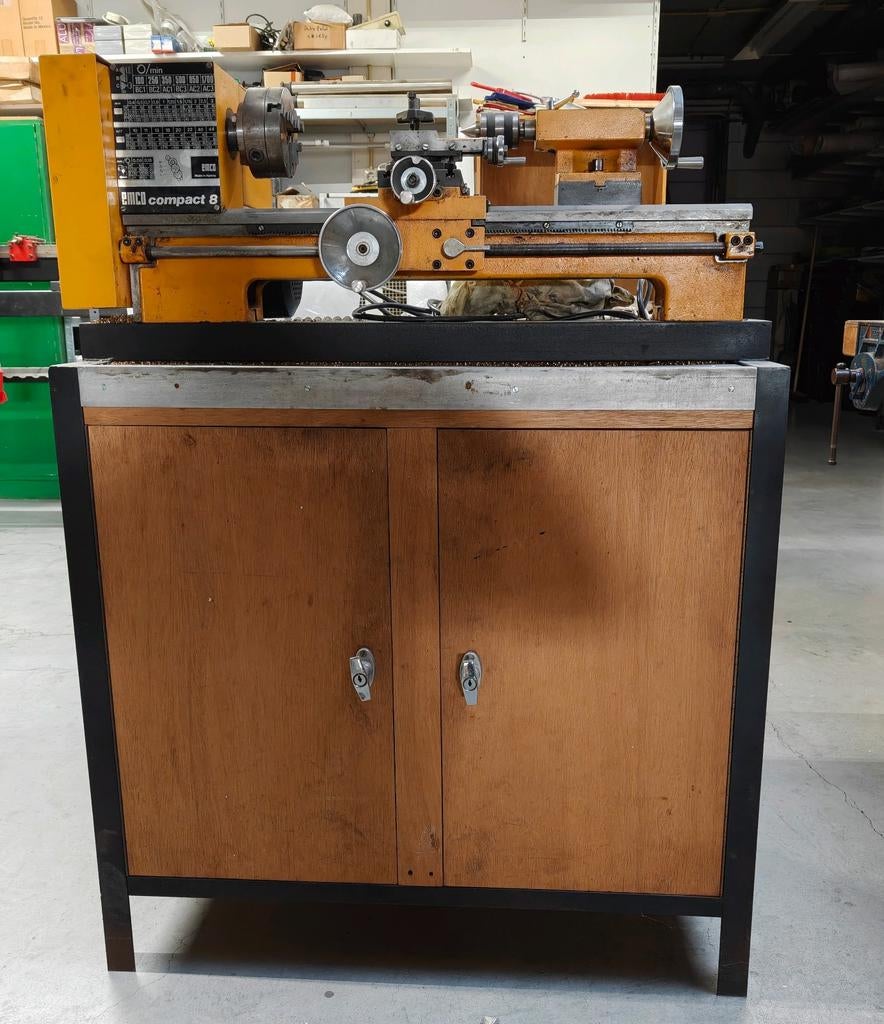Emco compact 8 incl kast, Doe-het-zelf en Verbouw, Draaibanken, Ophalen, Gebruikt, Metaaldraaibank