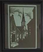 Lino snede straatje in zandvoort frans bosen, Antiek en Kunst, Ophalen of Verzenden