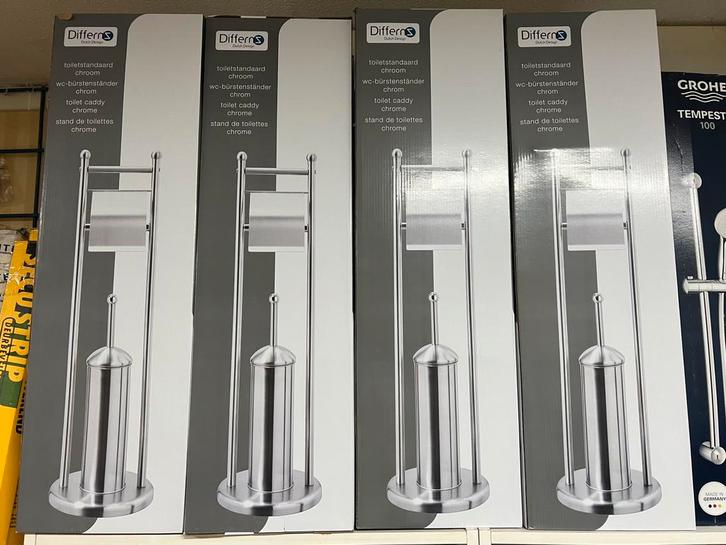 Toiletstandaard toiletrolhouder m borstel Chroom .div Grohe, Doe-het-zelf en Verbouw, Sanitair, Nieuw, Toilet, Chroom, Ophalen of Verzenden