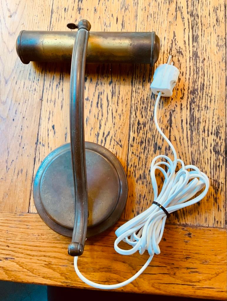 Antieke Art Deco Franse Pianolamp Messing, ca. 1930, Ophalen of Verzenden