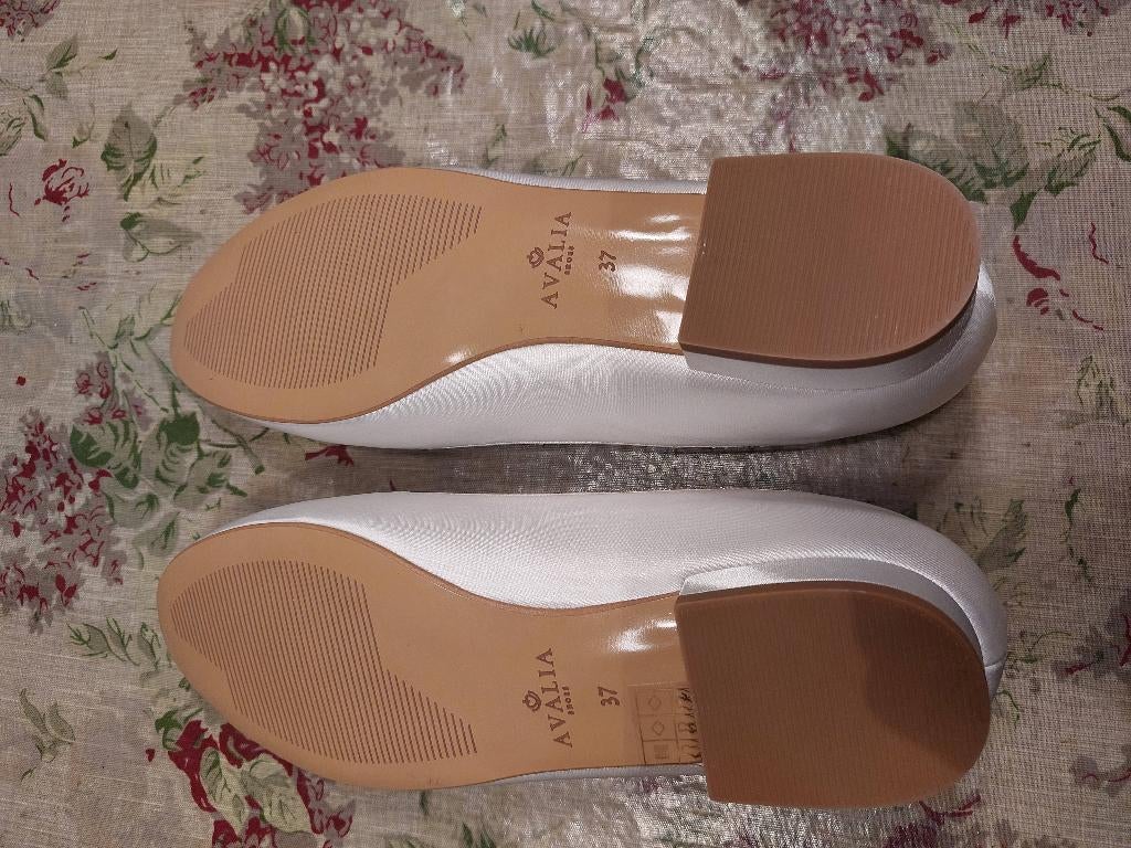 Trouwschoenen, Schoenen met lage hakken, Verzenden, Wit, Zo goed als nieuw