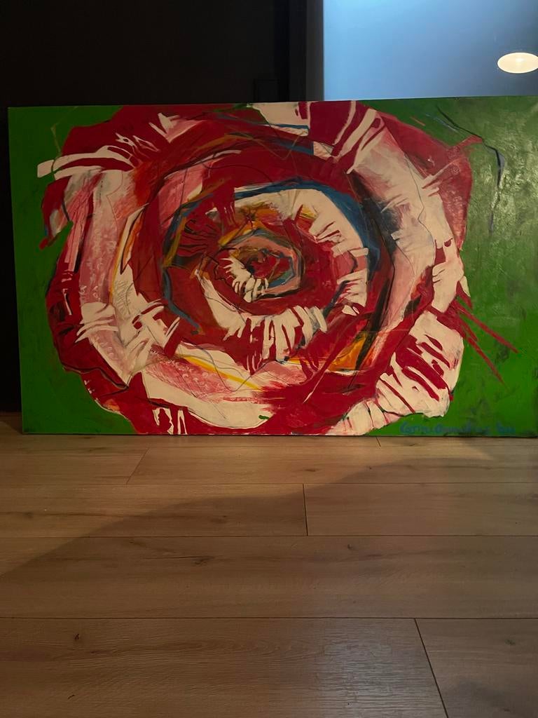 Groot kleurrijk schilderij: Acryl op linnen, 160x100cm, Antiek en Kunst, Ophalen