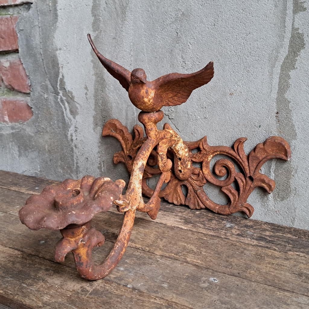Gietijzeren muurkandelaar wandkandelaar roest vogel *Etage3*, Huis en Inrichting, Woonaccessoires | Overige, Gebruikt, ., Ophalen of Verzenden
