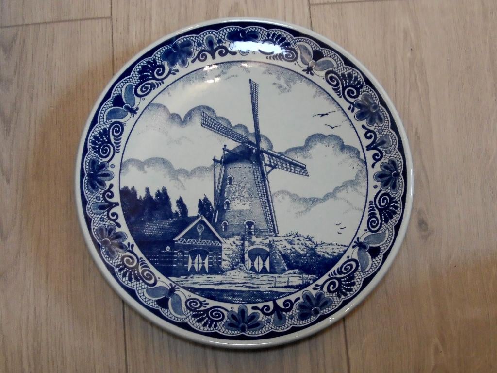 Delfts Blauw wandbord Chemkefa Nederlandse molen, Antiek en Kunst, Verzenden