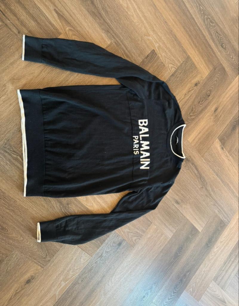 Balmain Trui XXL - Zwart met Wit Detail, Ophalen of Verzenden, Zo goed als nieuw, Overige maten, Zwart