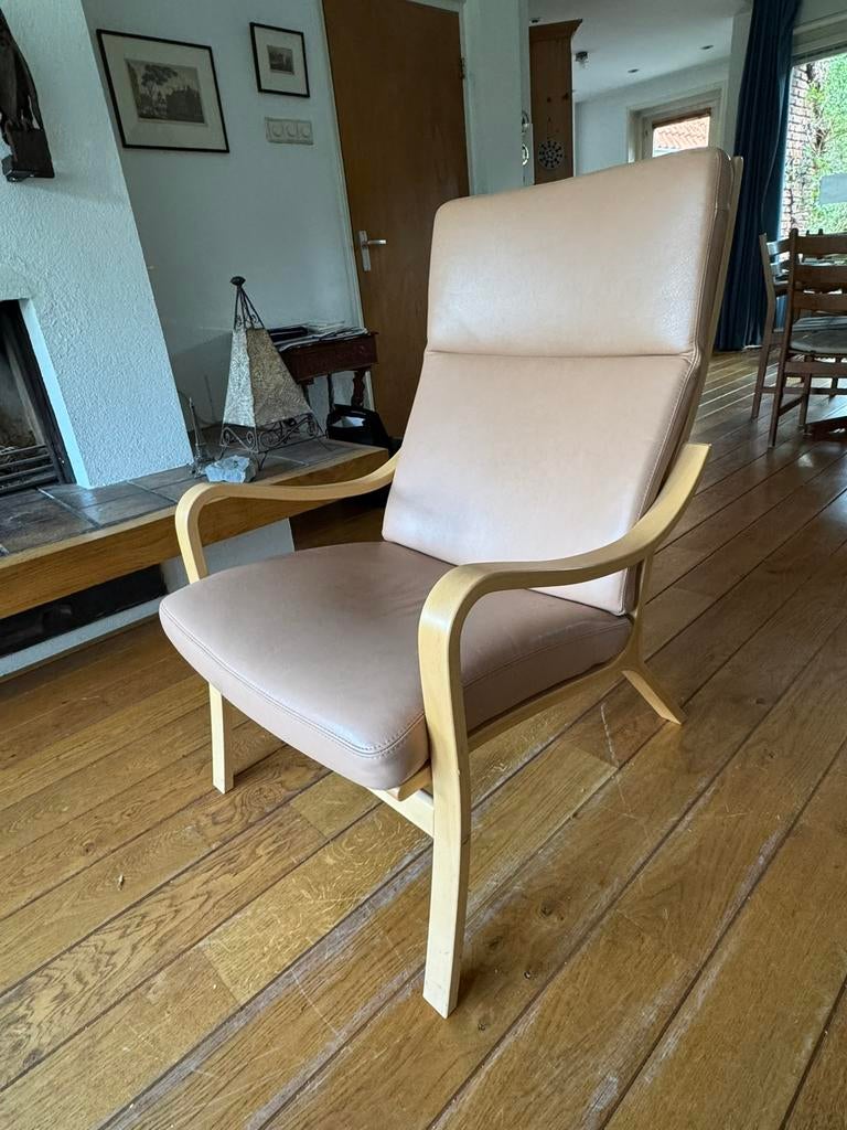 Leren fauteuil Skalma, Ophalen, Zo goed als nieuw, 75 tot 100 cm, 50 tot 75 cm