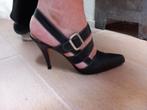 Slingback leren pumps, mt 37, Kleding | Dames, Ophalen of Verzenden, Zo goed als nieuw, Zwart