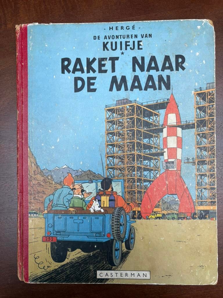 Oude Kuifje - raket naar de maan 1e druk, Eén stripboek, Ophalen of Verzenden, Zo goed als nieuw