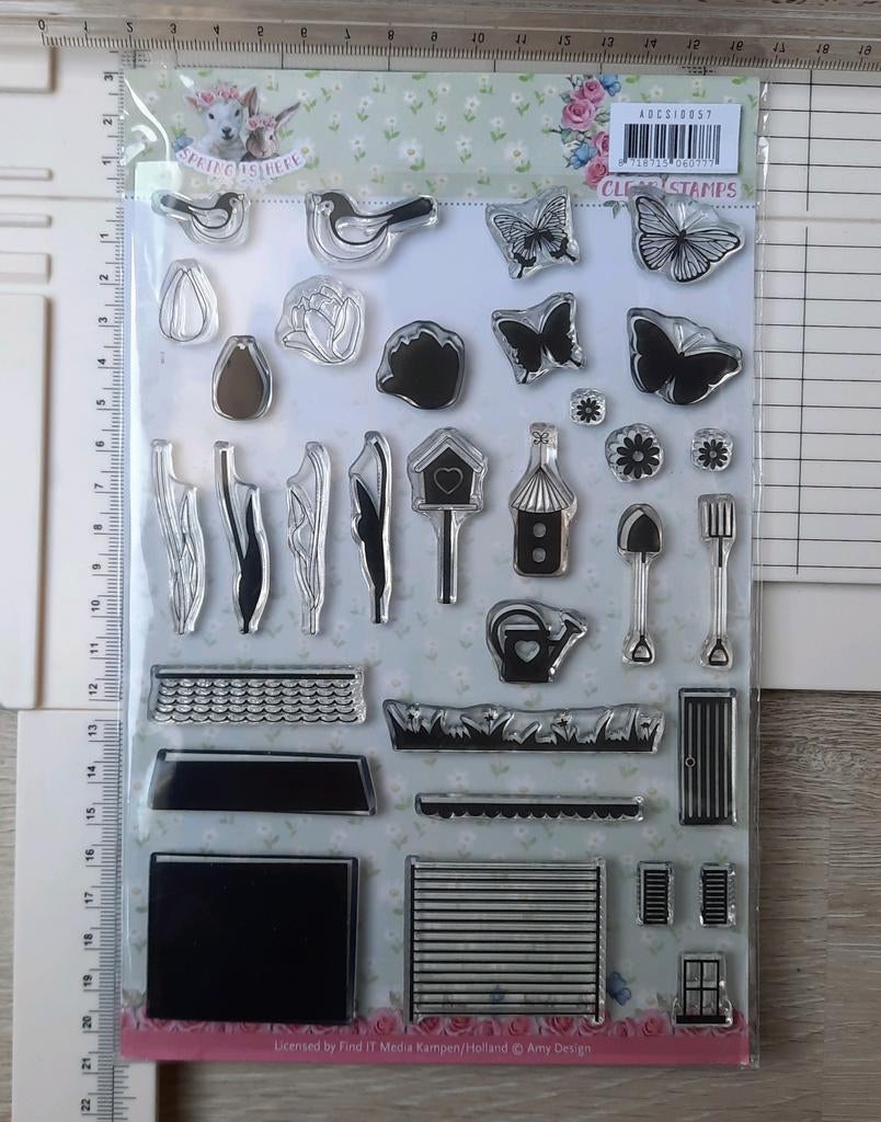 Amy Design Spring is here clear stamp set lente, Ophalen of Verzenden, Zo goed als nieuw, Clearstamp