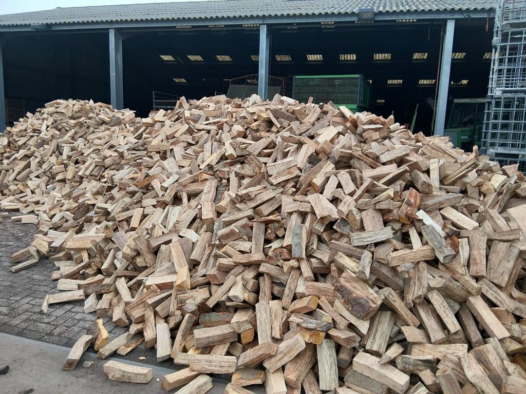 Haardhout mix eik/beuk of Eik/Beuk/Essen, Tuin en Terras, Haardhout, 6 m³ of meer, Ophalen, Eikenhout, Blokken