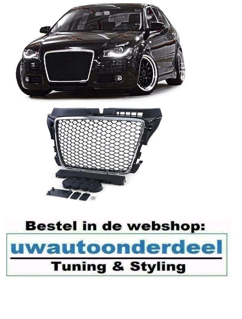 Sport Grill Chrome Zwart Voor Audi A3 8P RS3 Look, Verzenden, Automotive Parts, A.parts@hotmail.nl, Trasmolenlaan 12 3447 GZ Woerden