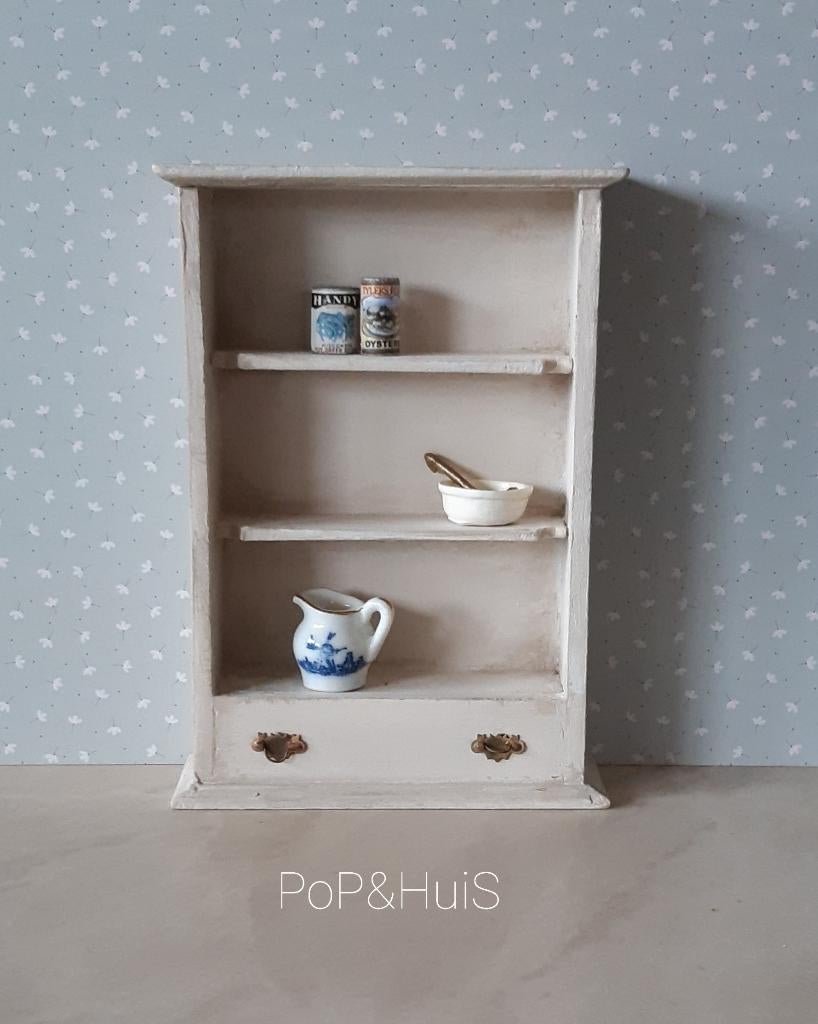 Brocante kast 1:12, Ophalen of Verzenden, Zo goed als nieuw, Poppenhuis