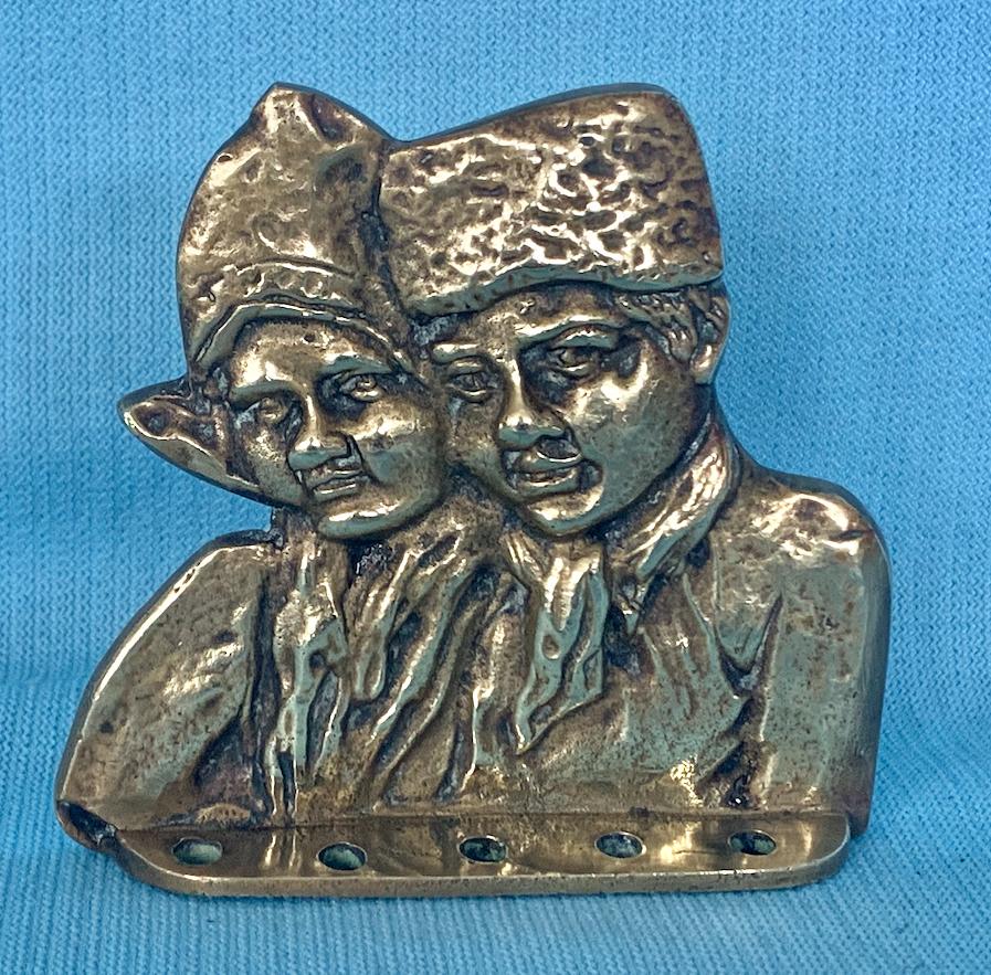 Volendams koperen echtpaar 20e jaren zware uitvoering, Ophalen of Verzenden